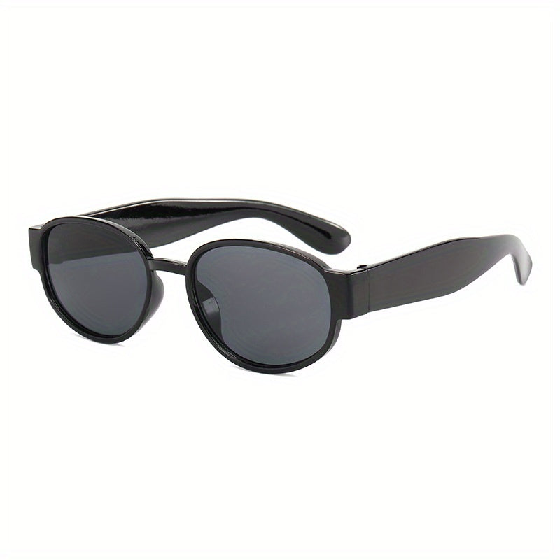 Y2K Oval Frame Sunglasses Tinted Lens Gothic Hip Hop Style Glasses