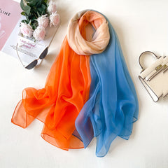 Gradient Scarf Lightweight Long Shawl Wrap Sunscreen Windproof
