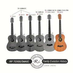 TG100MAX PRO VI All Solid Mahogany Small Body Acoustic Travel Guitar