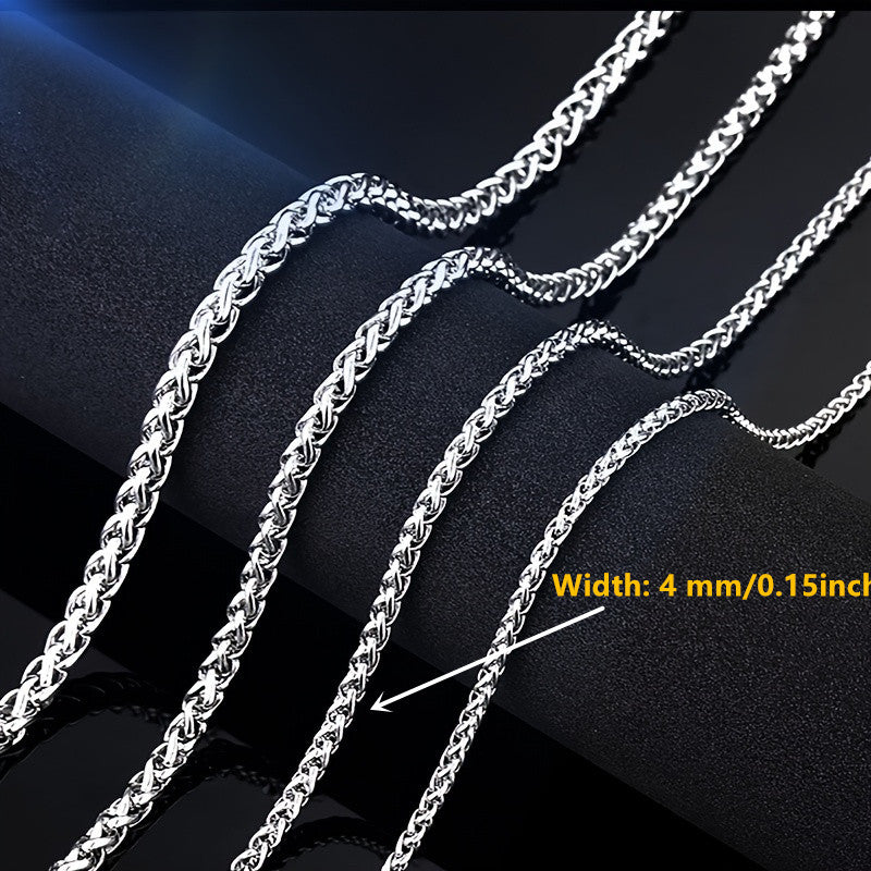 Men's Stainless Steel Cut Rope Chain Necklace Dragon Bone Necklace