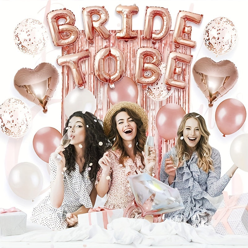 Rose Gold Bridal Shower Party Decorations Kit