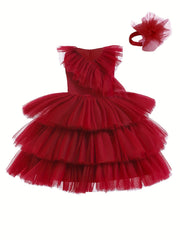 Puffy Tiered Princess Dress Grace Outfit for Wedding Birthday Party Performance