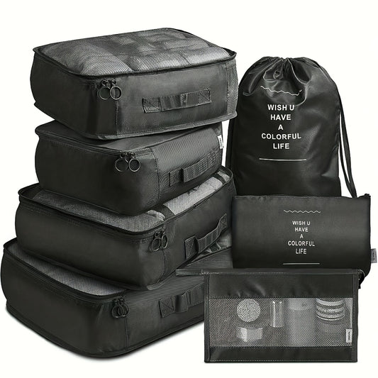 7 Pcs Travel Luggage Bag Sets Versatile Organizers