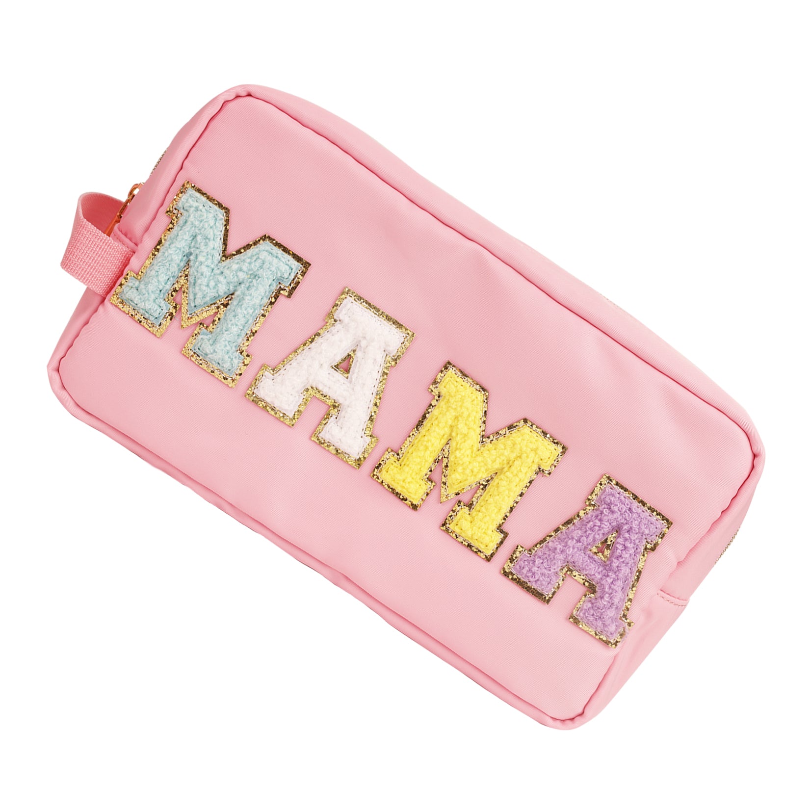 Preppy Makeup Bag With Strap Nylon Waterproof Travel Toiletry Bag For Women Girl