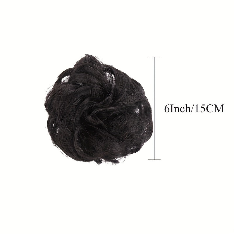 Messy Hair Bun Extensions Curly Wavy Chignon Scrunchy Updo Hairpiece