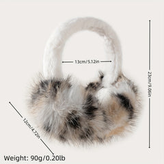 Women's Floral Pattern Ear Warmer Winter Ear Muff Soft Fur Interior