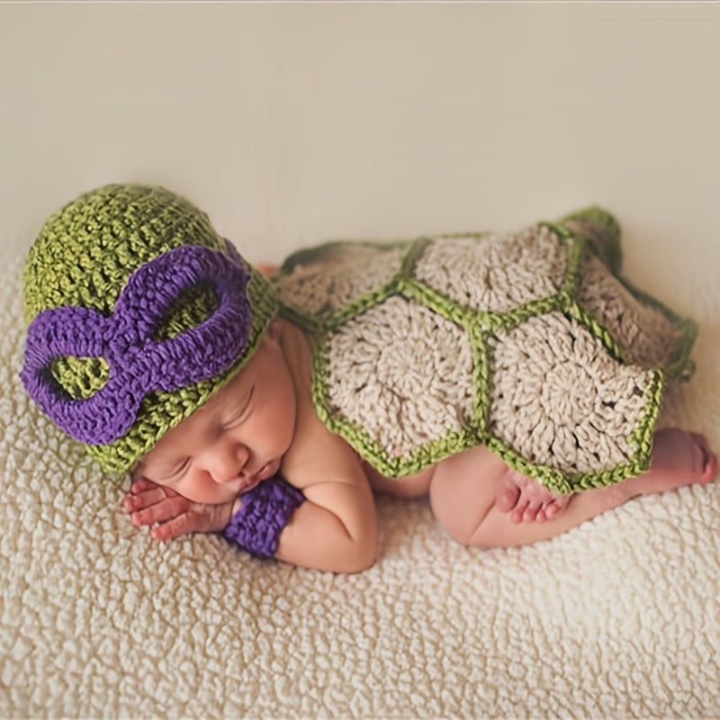 Newborn Photography Props Suit Turtle Modeling Wool Set Baby Photo Suit
