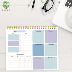 Trees Weekly Planner Spiral Notepad To Do List Habit Tracker 52