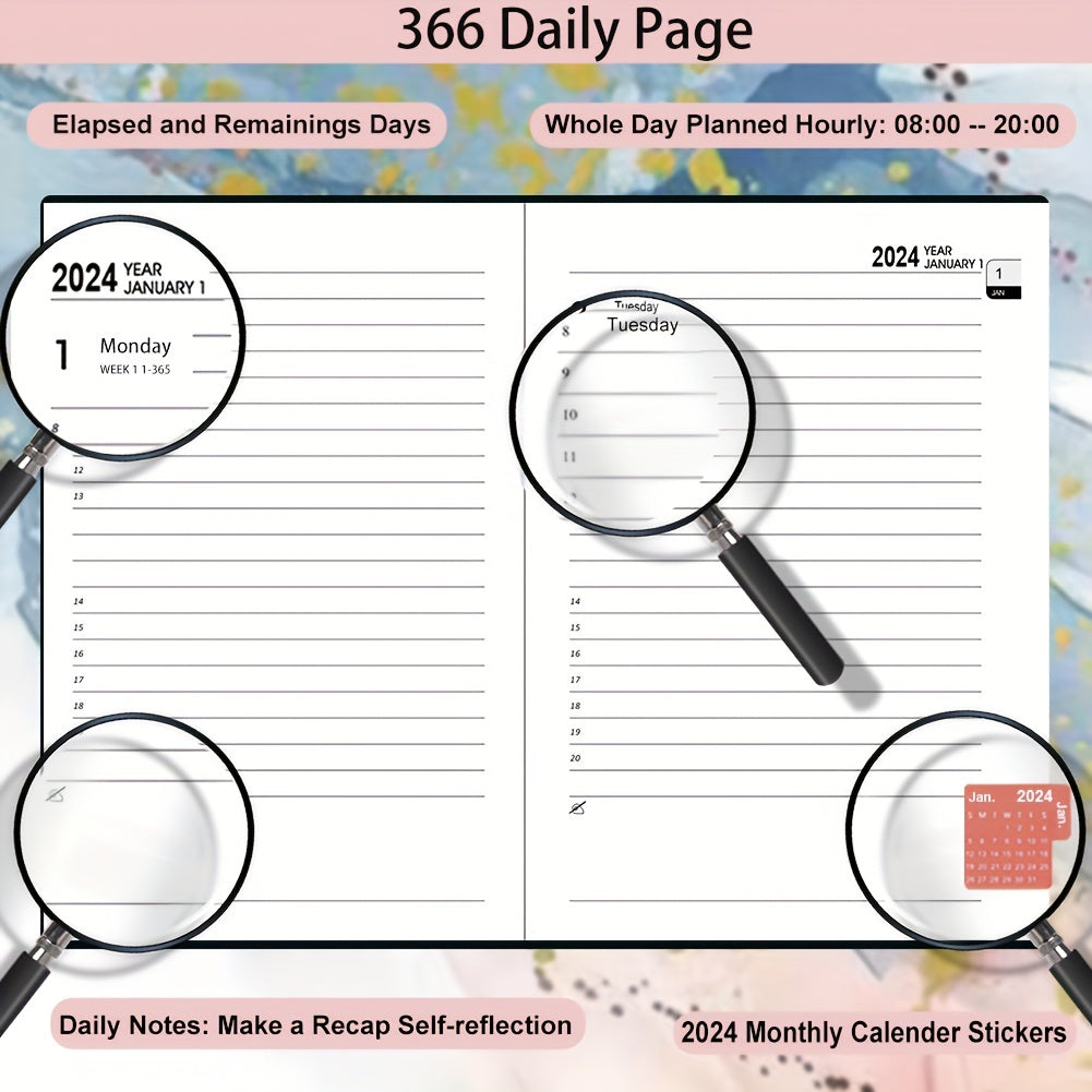 1pc A5 Page A Diary January-December Monthly Planners Banded Cover