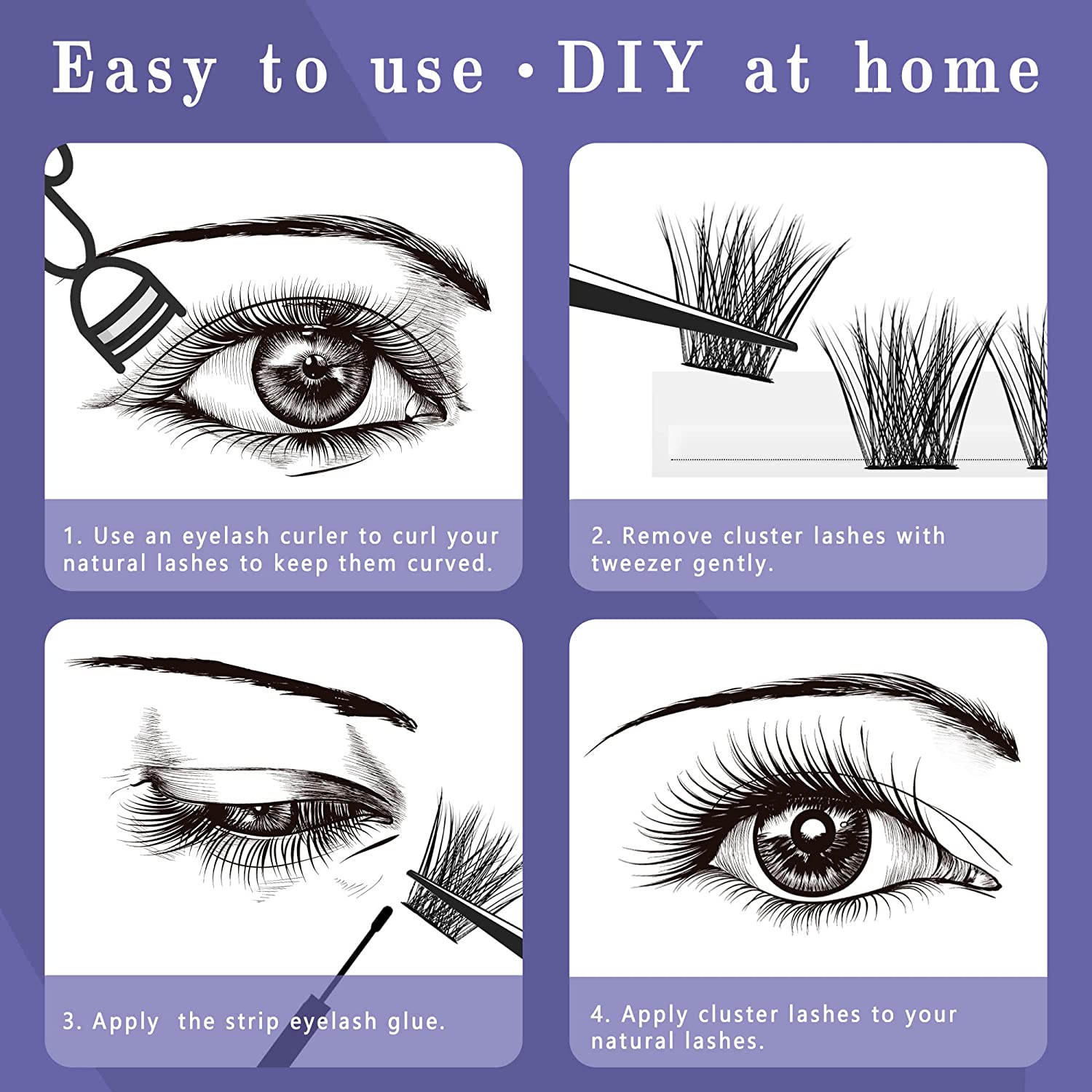 60 Cluster Manga Slender Lashes Individual Eyelash Extensions