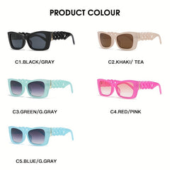 Square Frame Twisted Legs Sunglasses UV400 Sun Protection