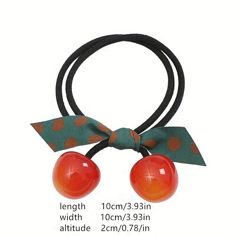 Cherry Decor Hair Rope Elastic Hair Tie Ponytail Rubber Band
