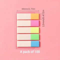 Retro Sticky Notes Index Marker Stickers Fluorescent Strips Student Supplies