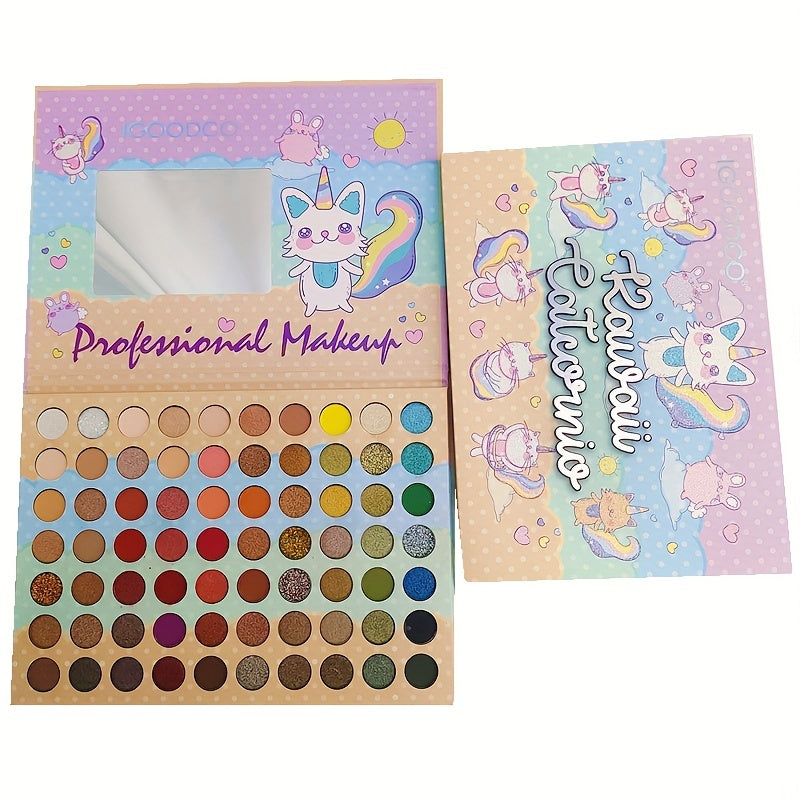 Anime Rainbow Cat Eyeshadow Palette - 70 Colors