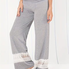  Colorblock Lace Wide Leg Pants