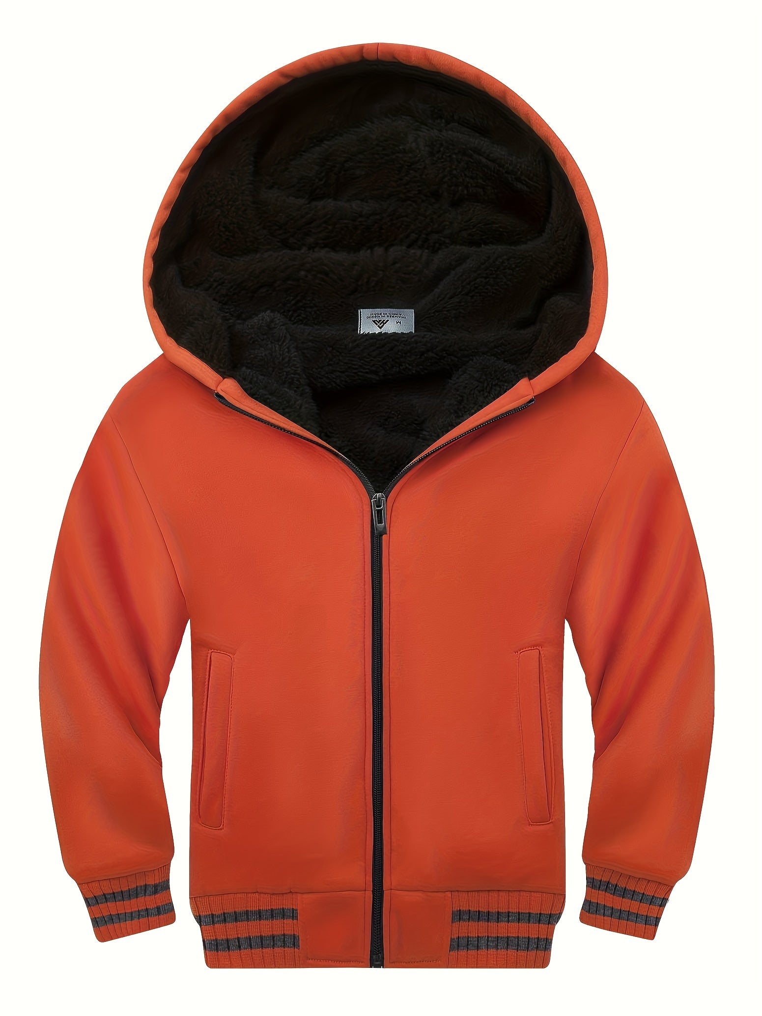Boys Warm Hooded Sweatshirt with Zip Up Pockets