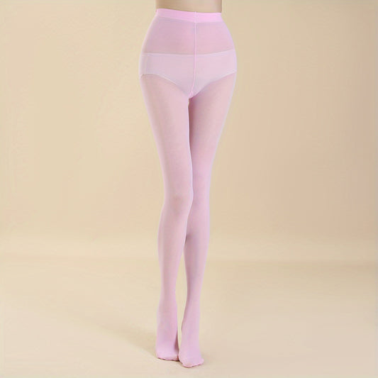 Bow Decor Slim Tights High Waist Mesh Footed Pantyhose