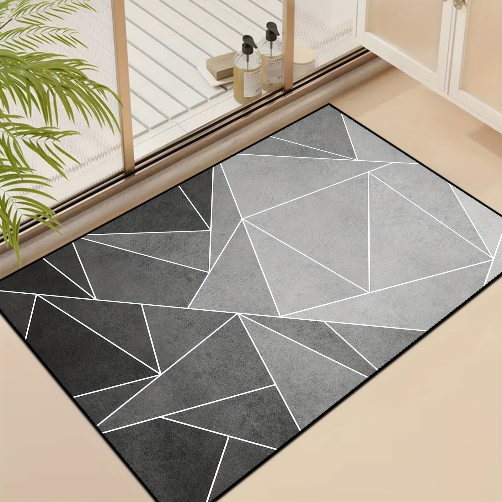 Modern Geometric Welcome Doormat Non slip Outdoor Indoor Door Mat