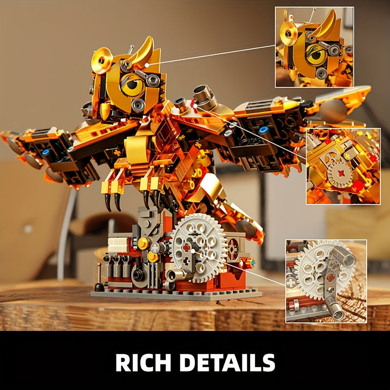 606pcs Owl Building Blocks Toy Mechanical Turnable Puzzle ABS Set