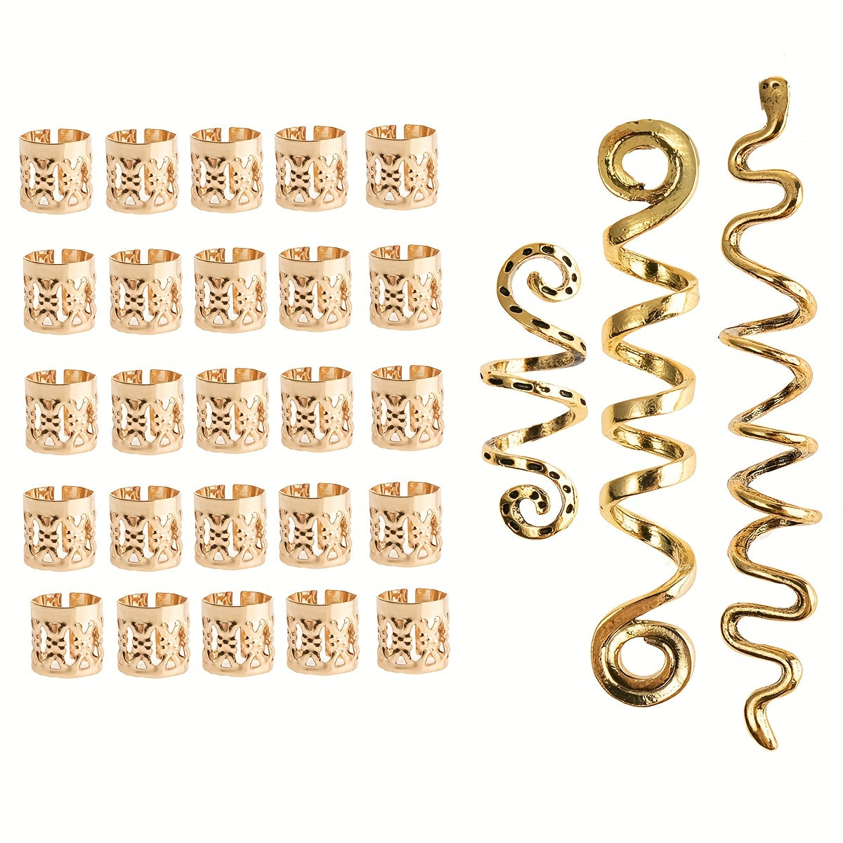 28pcs Vintage Spiral Snake Knot Braid Hairpin Hair Accessories