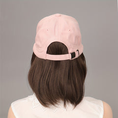 Pink Straight Bob Cap Wig Shaved Face Combed Cap Short Hair