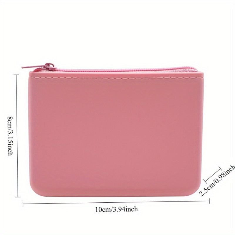 Girls' Pastel Zipper Case for Coins Cards Makeup Earphones Sanitary Pads