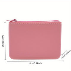 Girls' Pastel Zipper Case for Coins Cards Makeup Earphones Sanitary Pads