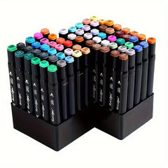 Plastic Marker Base Desktop Storage Box Finishing Pen Holder 30-40 Slots