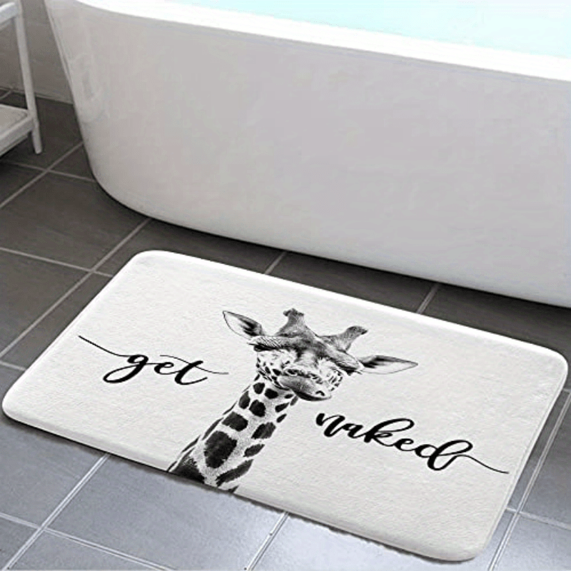 Giraffe Pattern Bath Rug Micofiber Bathroom Mat