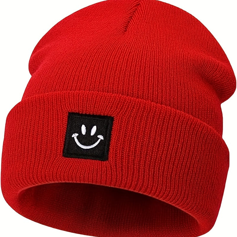 Winter Happy Face Knitted Hat Soft Beanie For Men And Women