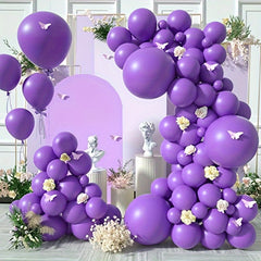 22pcs 25.4cm Purple Matte Latex Balloon Wedding Room Scene Layout
