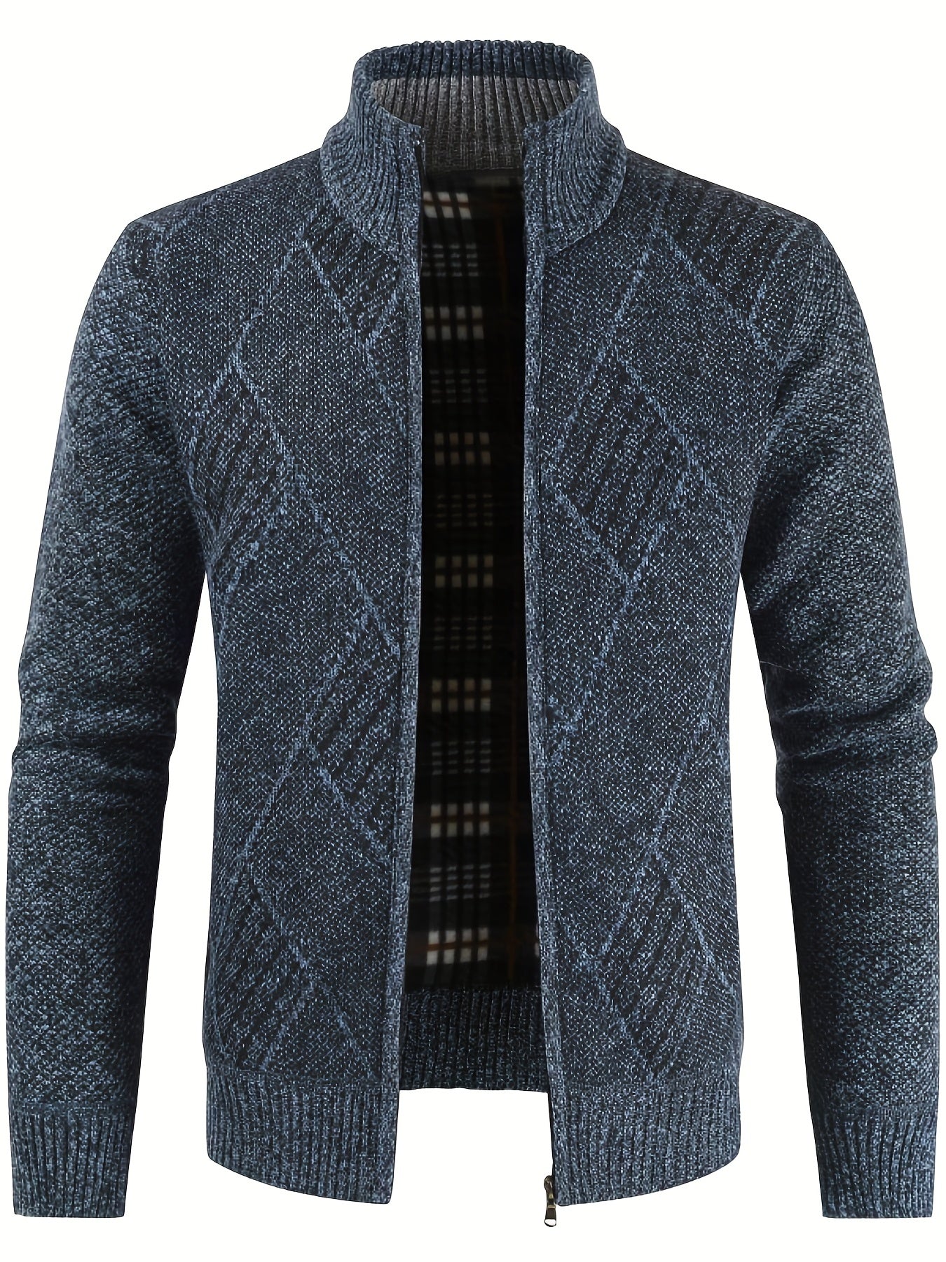 Men's Warm Geometric Pattern Cardigan