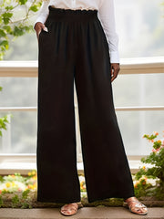  Wide Leg Paperbag Waist Pants With Pockets
