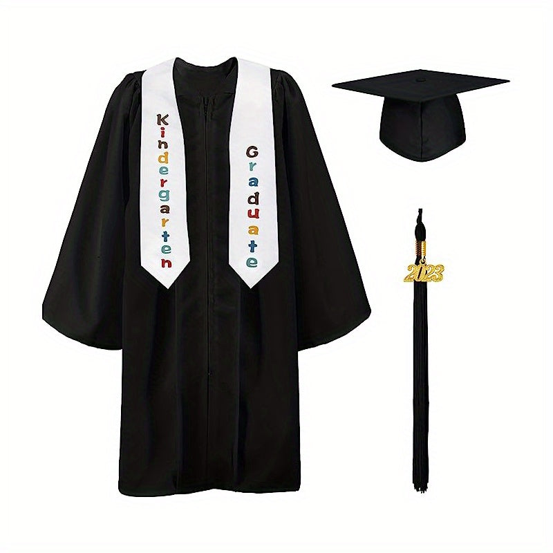 Preschool Graduation Cap Gown Set with Stole Tassel