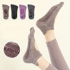 Non slip Grips Yoga Socks Five toe Split Socks Backless Breathable Sports Socks