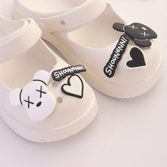 8pcs Cartoon Shoe Charm Set with Chain for Sandal Slipper