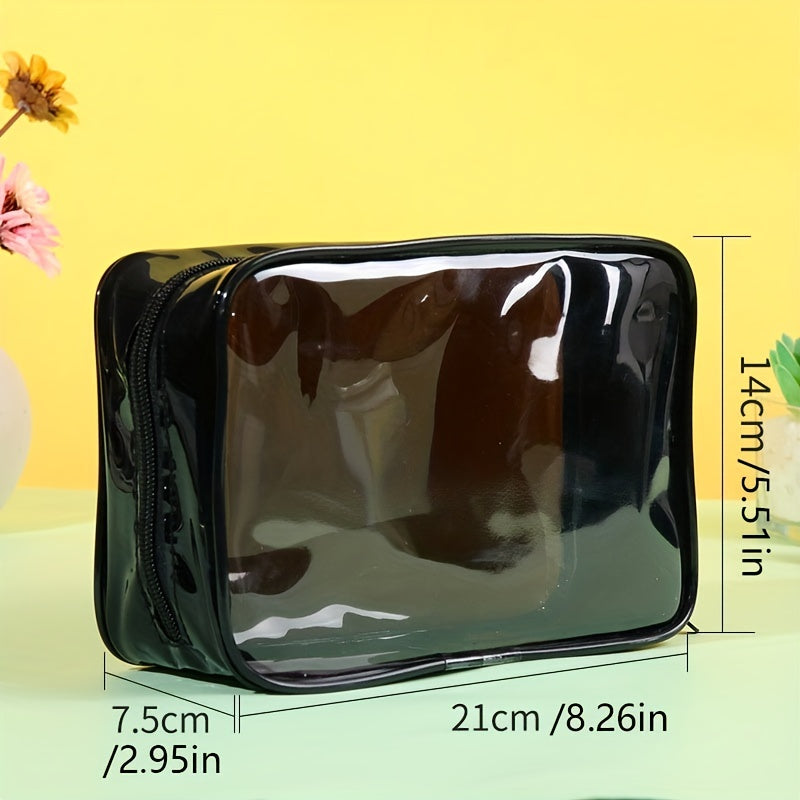 Transparent Zipper Makeup Pouch Minimalist Cosmetic Bag