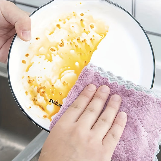 Cleaning Towel Dishwashing Duster Cloth Scouring Pad Kitchen Supply