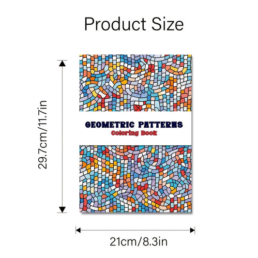 Geometric Patterns Coloring Book for Adults - Mindful Art Relax Gift