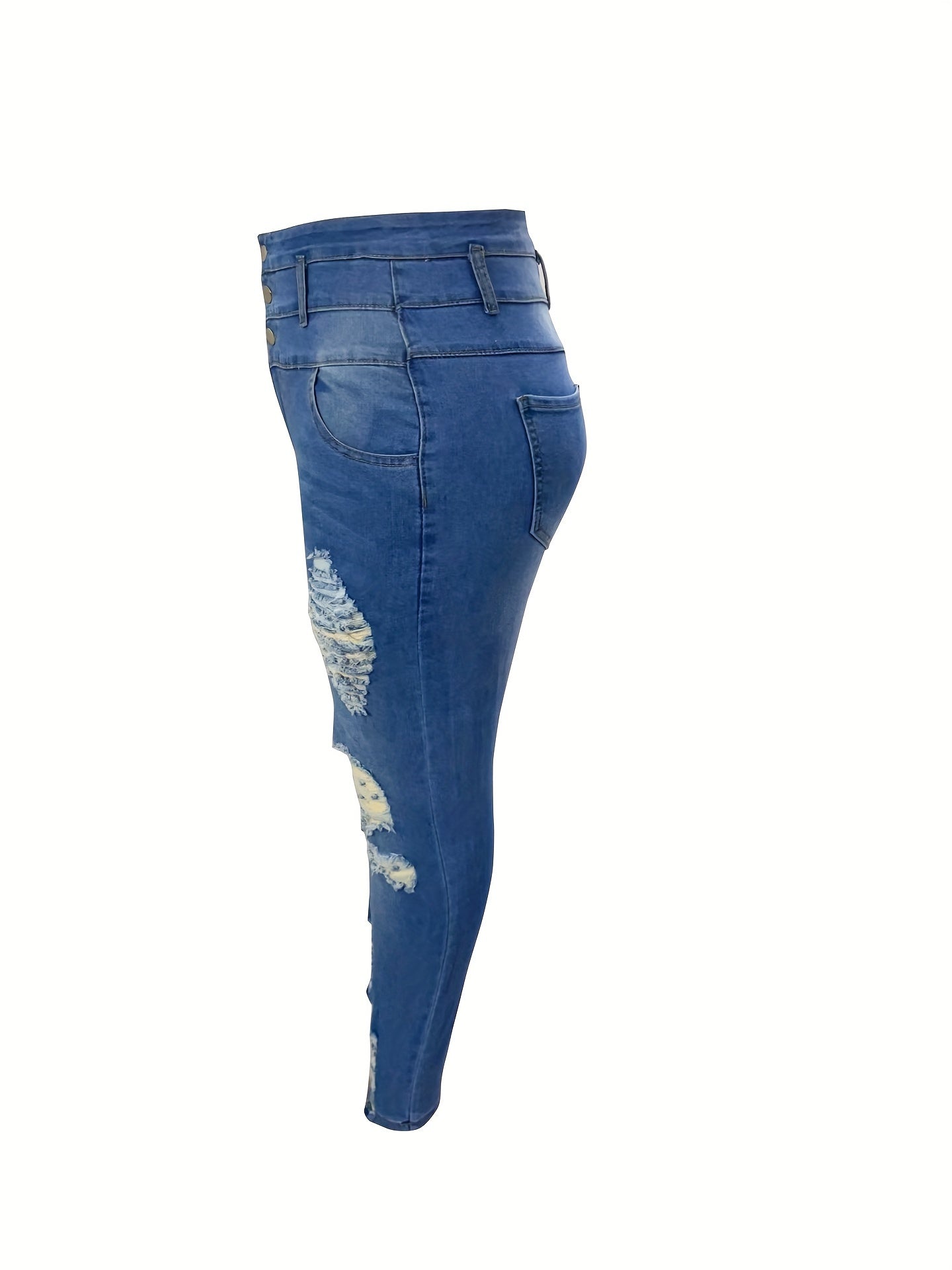  Button Fly High Rise Skinny Jeans