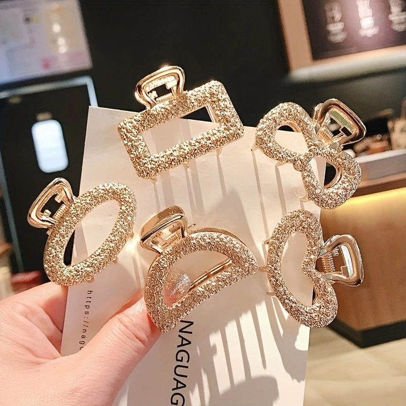 5pcs Mini Alloy Grab Clip Golden Hair Clip for Women