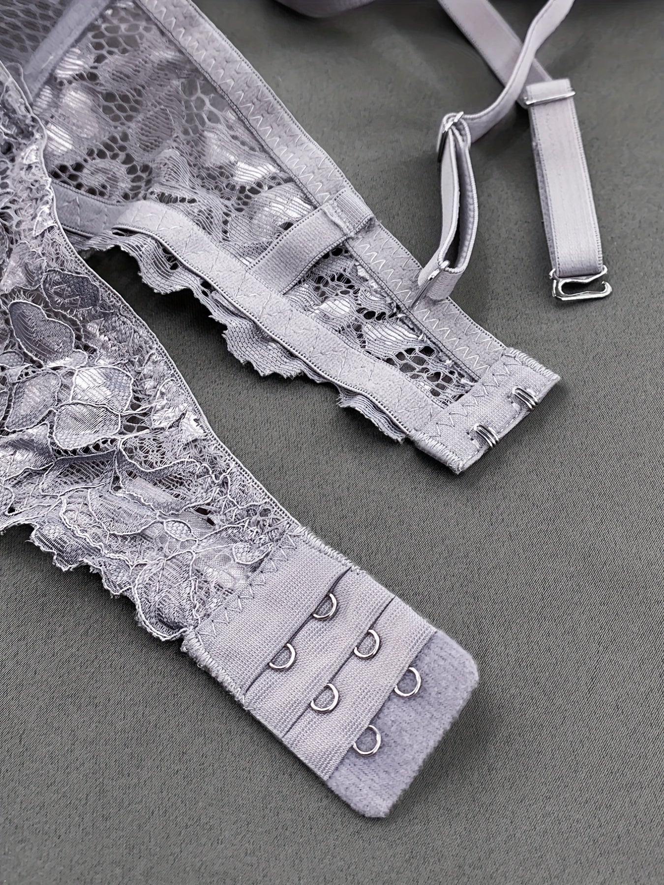 3pcs Lace Balconette Bras Push Up Anti-sagging