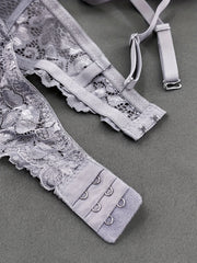 3pcs Lace Balconette Bras Push Up Anti-sagging
