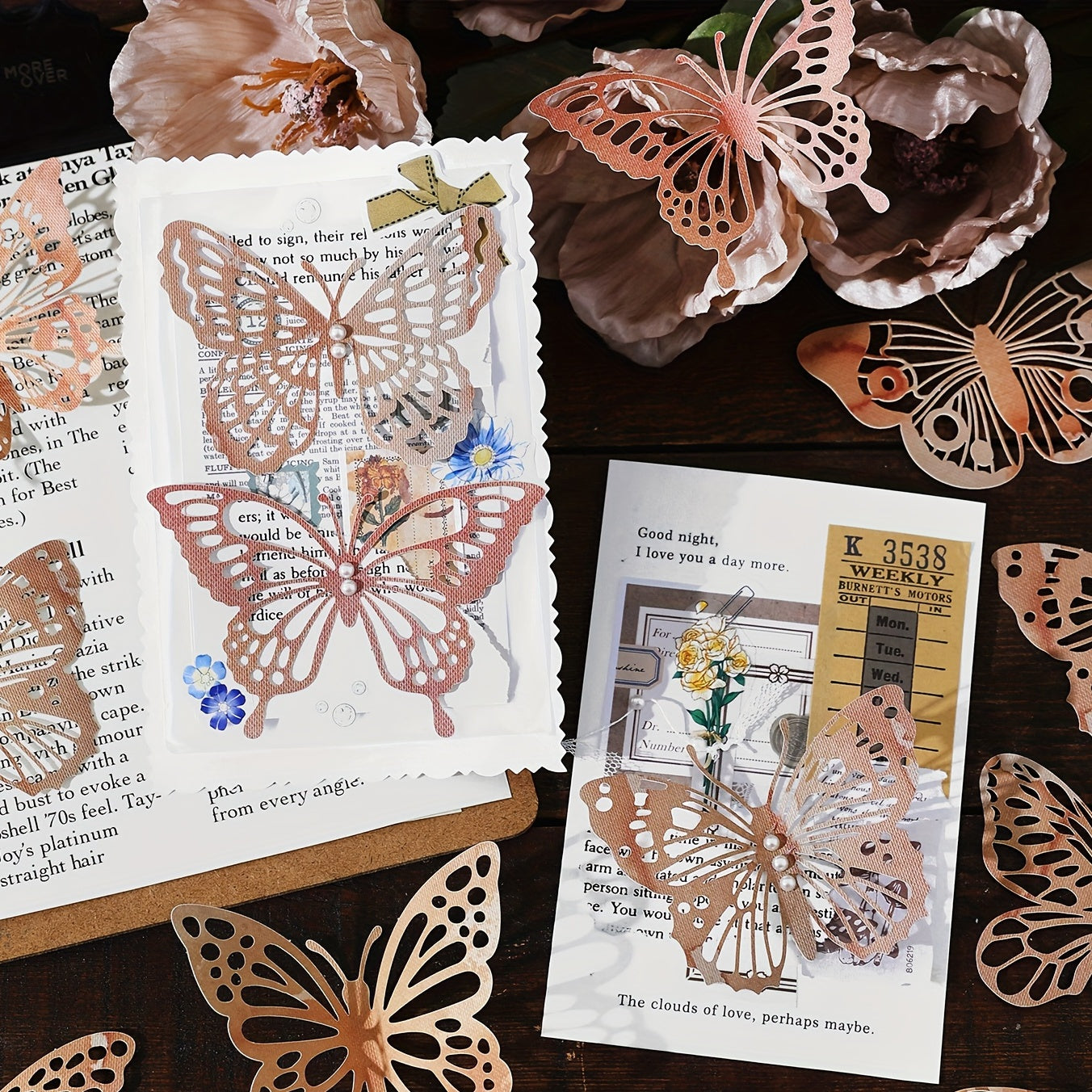10pcs Retro Lace Decorative Paper for DIY Bullet Journal