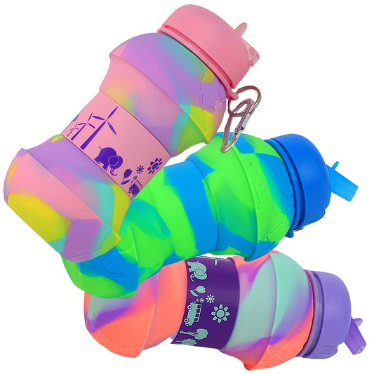 550ml Foldable Water Bottle Portable Leakproof Shatterproof for Outdoor Travel