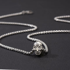 Skull Pendant Punk Style Stainless Steel Necklace