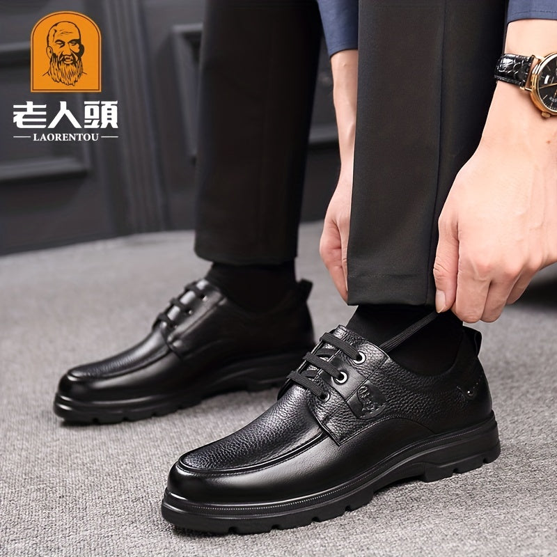LAORENTOU Men's Leather Dress Shoes Lace up Formal Dress Shoes