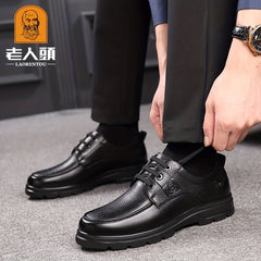 LAORENTOU Men's Leather Dress Shoes Lace up Formal Dress Shoes