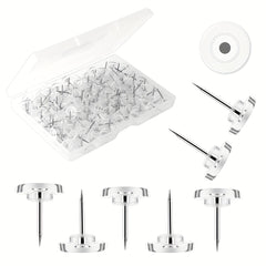 100pcs Push Pins Standard Plastic Head Steel Thumb Tacks For Wall