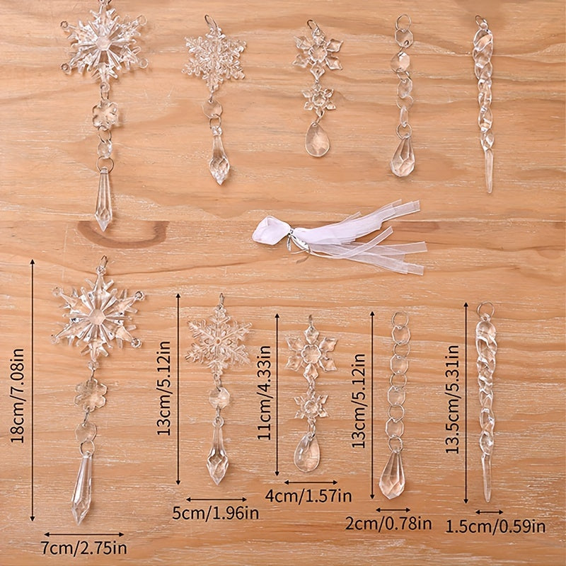 10pcs Christmas Snowflake Pendant Tree Decoration